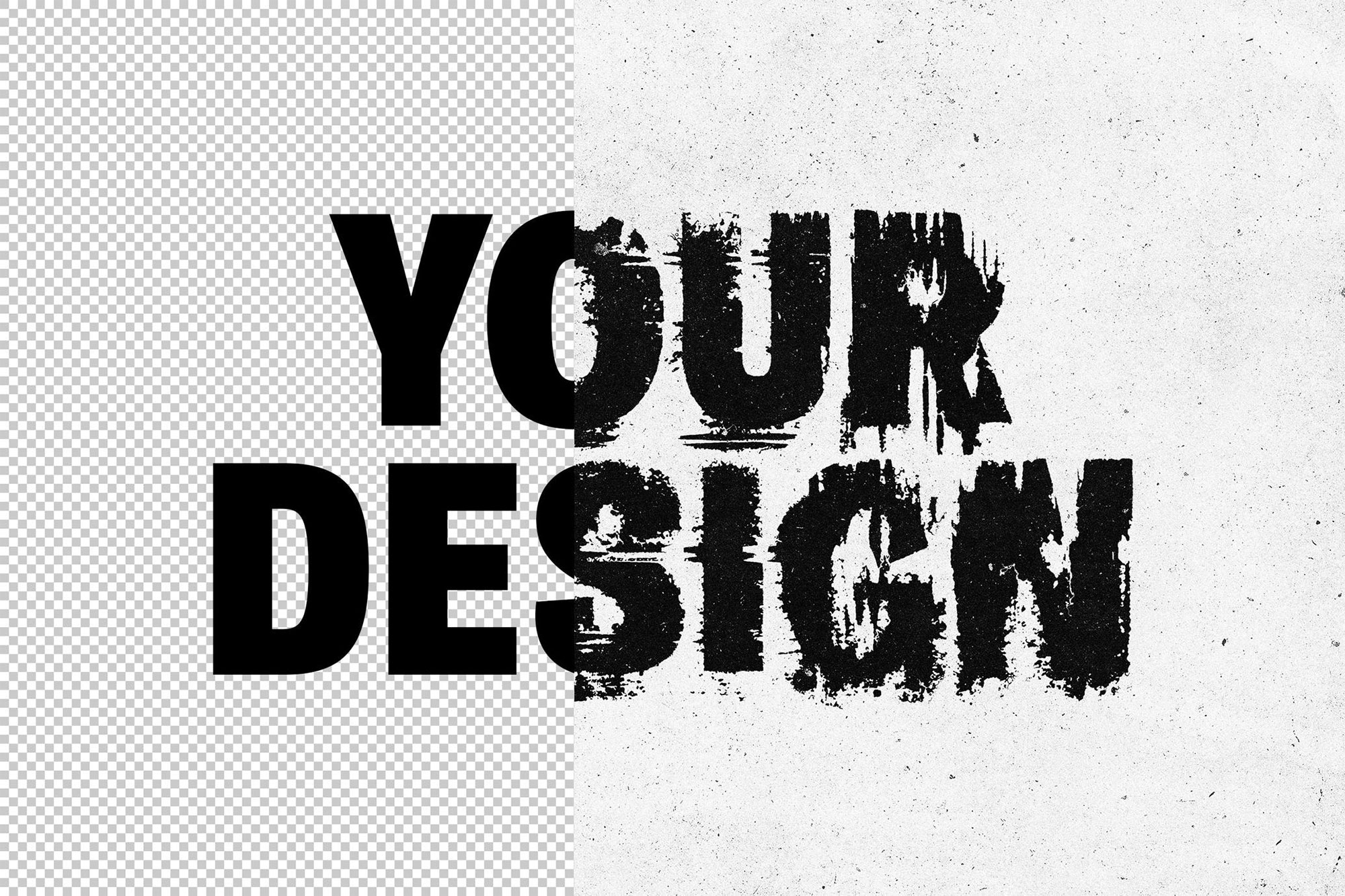 Free Distort Print Text Logo Effect PSD Template