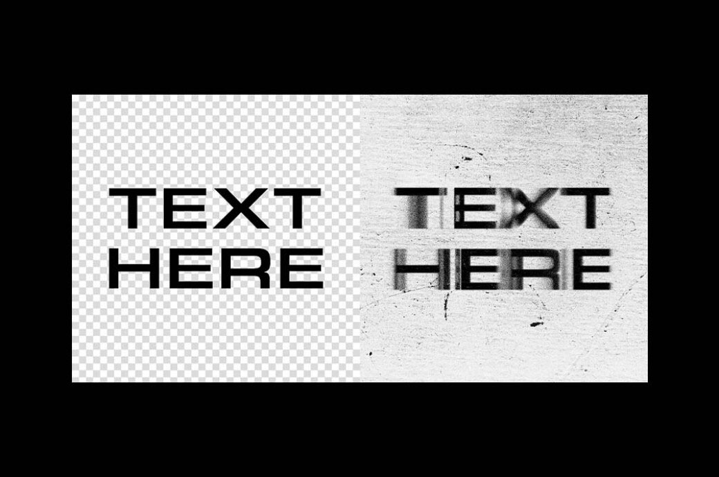 Free Distort Text Effect PSD Template