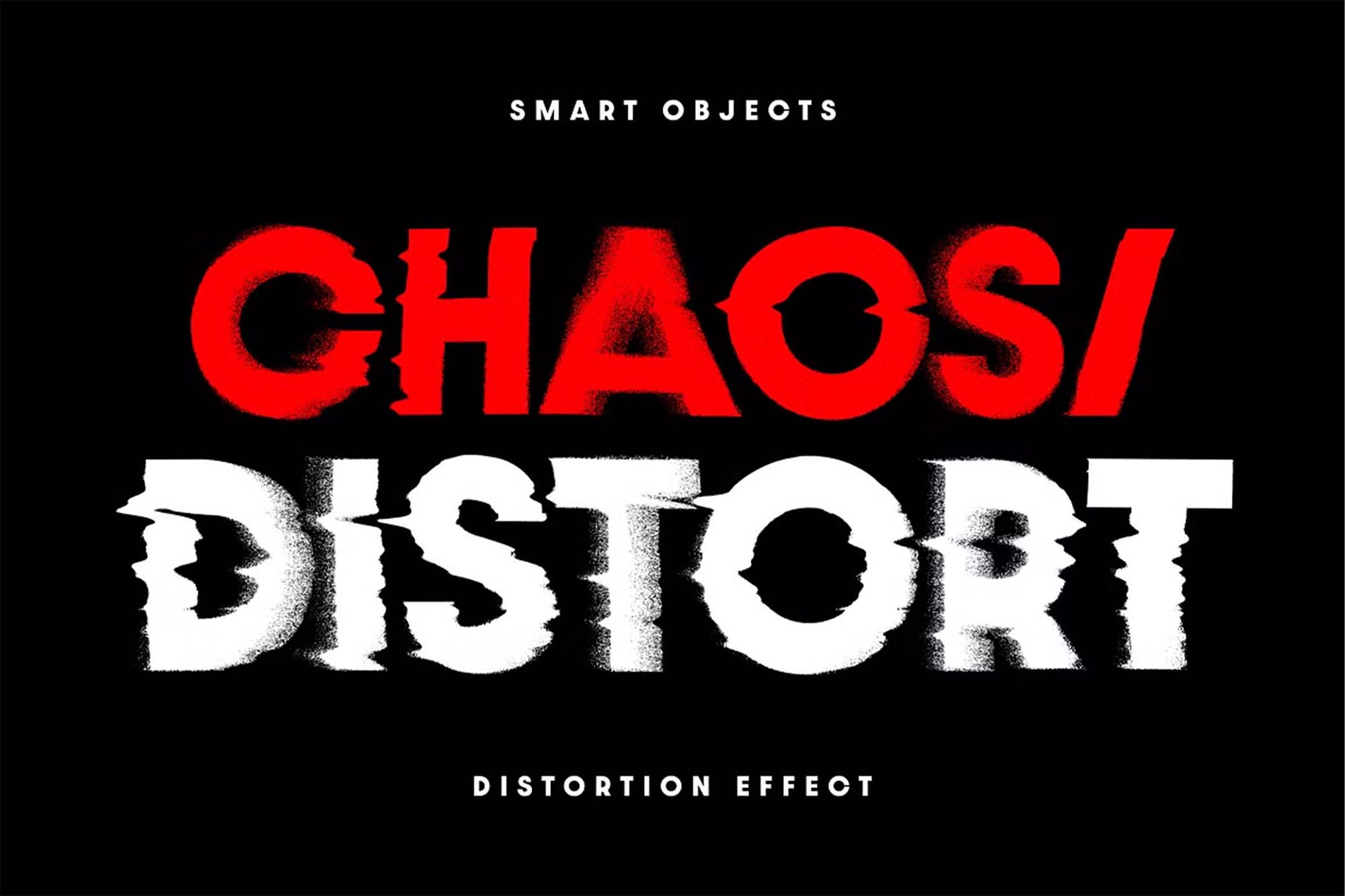 Free Distortion Text and Graphic Effect PSD Template