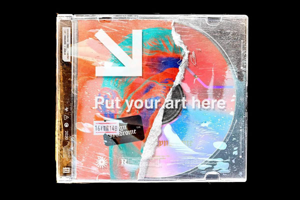 Distressed CD Cover Mockup