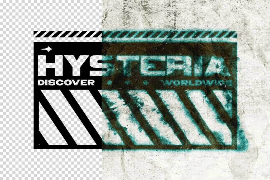 Distressed Misprint Text Effect / Logo Mockup