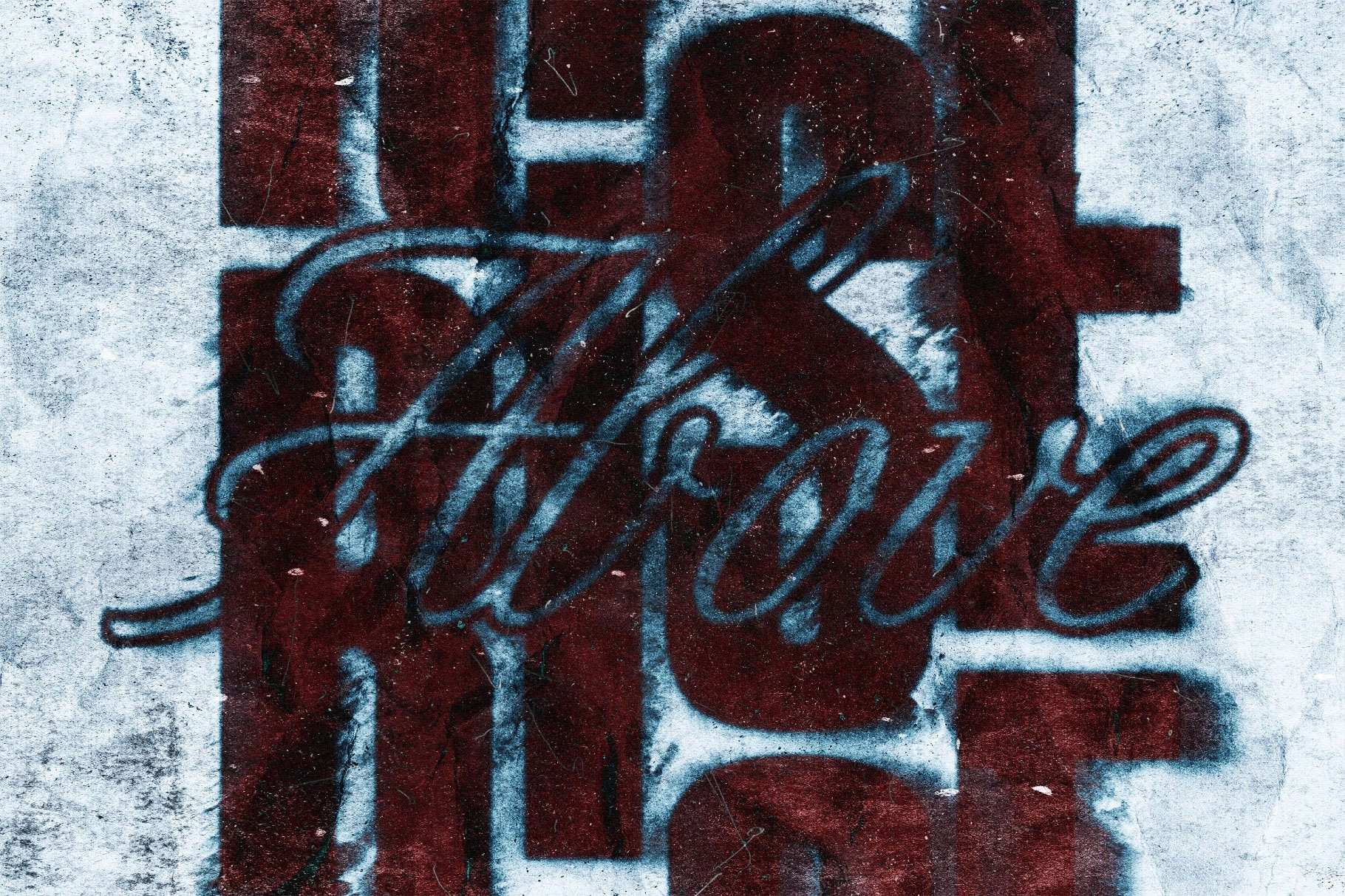Free Distressed Misprint Text Effect / Logo Mockup PSD Template