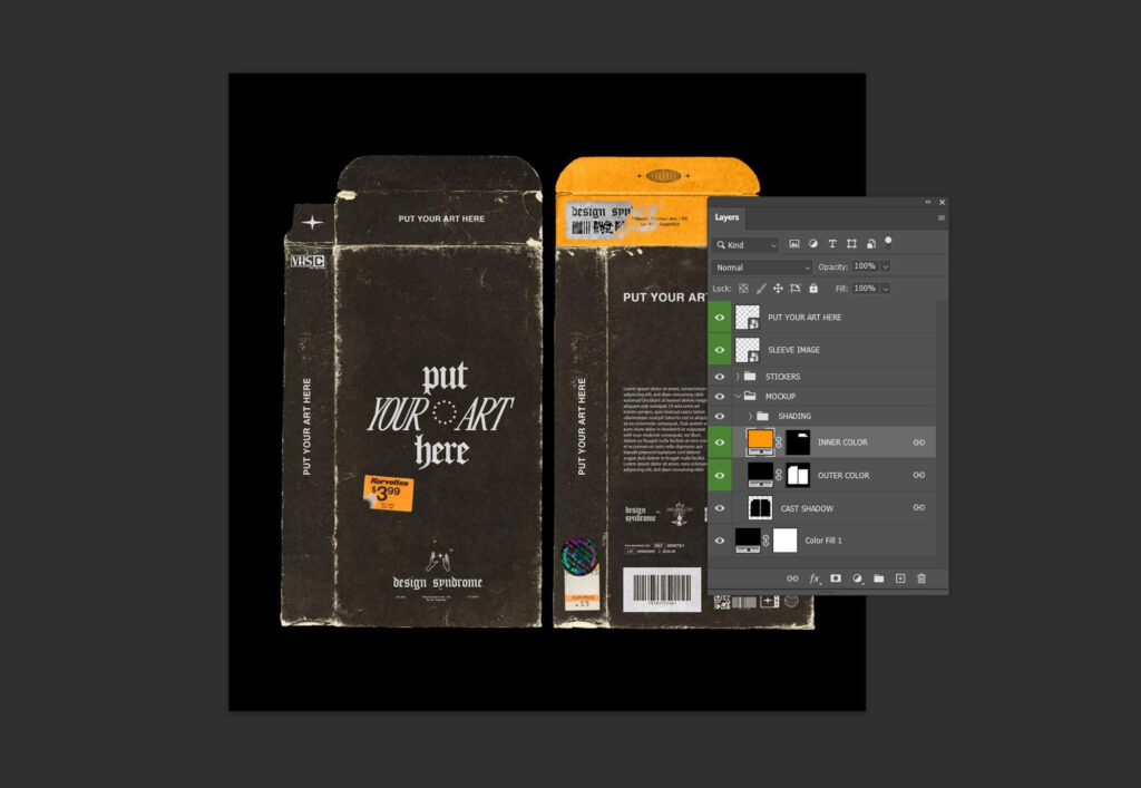 Distressed VHS Sleeve Mockup