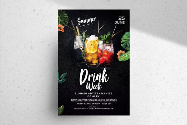Black Bar and Party Flyer Template