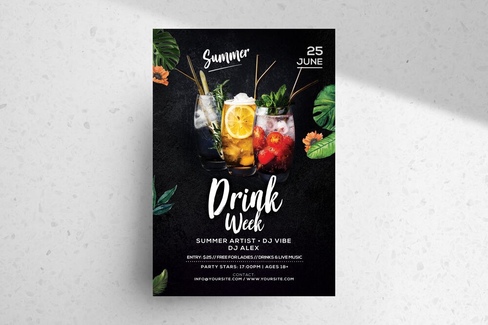 Black Bar and Party Flyer Template
