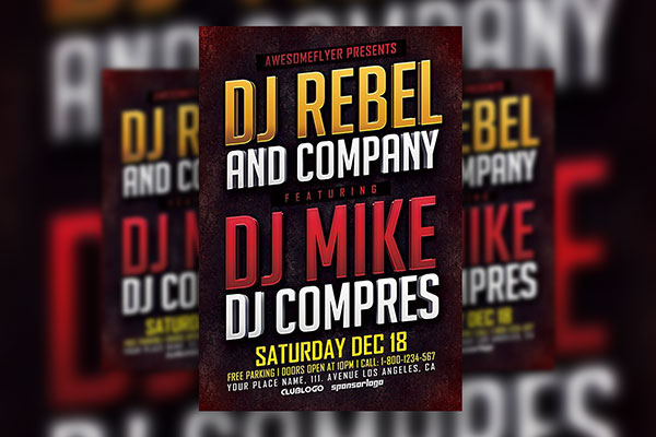 DJ Nightclub Event Flyer Template flyer preview