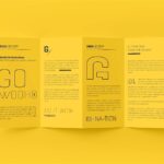 DL 4 Fold Brochure Mockup in 4 Shots