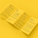 DL 4 Fold Brochure Mockup in 4 Shots