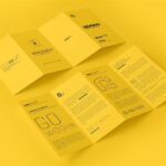 DL 4 Fold Brochure Mockup in 4 Shots