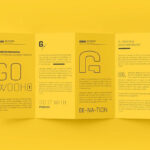 DL 4 Fold Brochure Mockup in 4 Shots