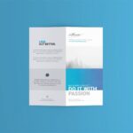 DL Bifold Brochure Mockup in 3 Showcases