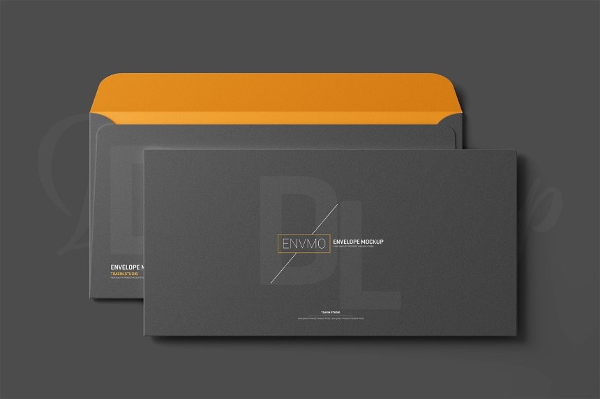 DL Envelope Mockup in 4 Different Shots FREE PSD