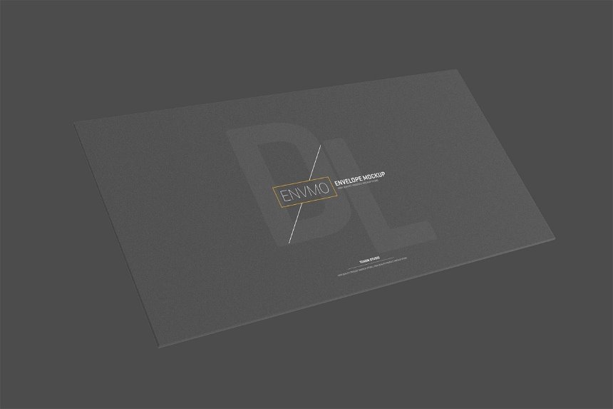DL Envelope Mockup in 4 Different Showcases