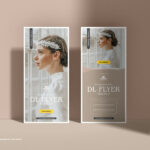 DL Flyer Leaning Against a Wall Mockup