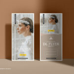 DL Flyer Leaning Against a Wall Mockup