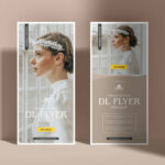 DL Flyer Leaning Against a Wall Mockup