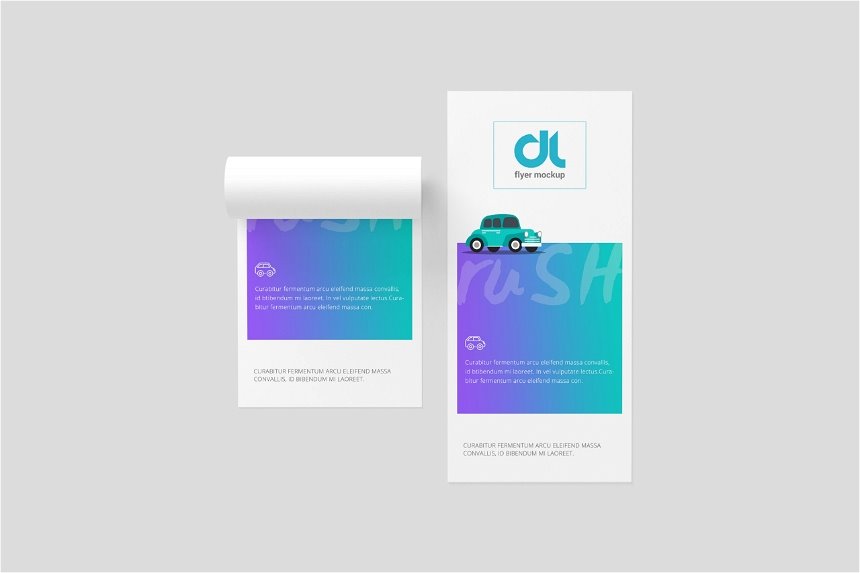 DL Flyer Mockup in 3 Different Visions