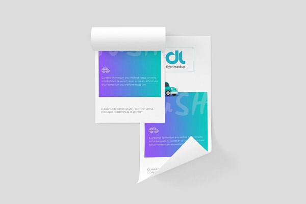 DL Flyer Mockup in 3 Different Visions