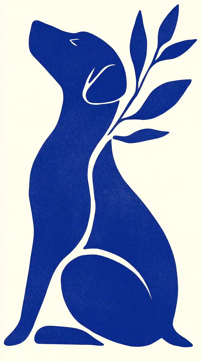 Dogotherapy Woodcut Poster