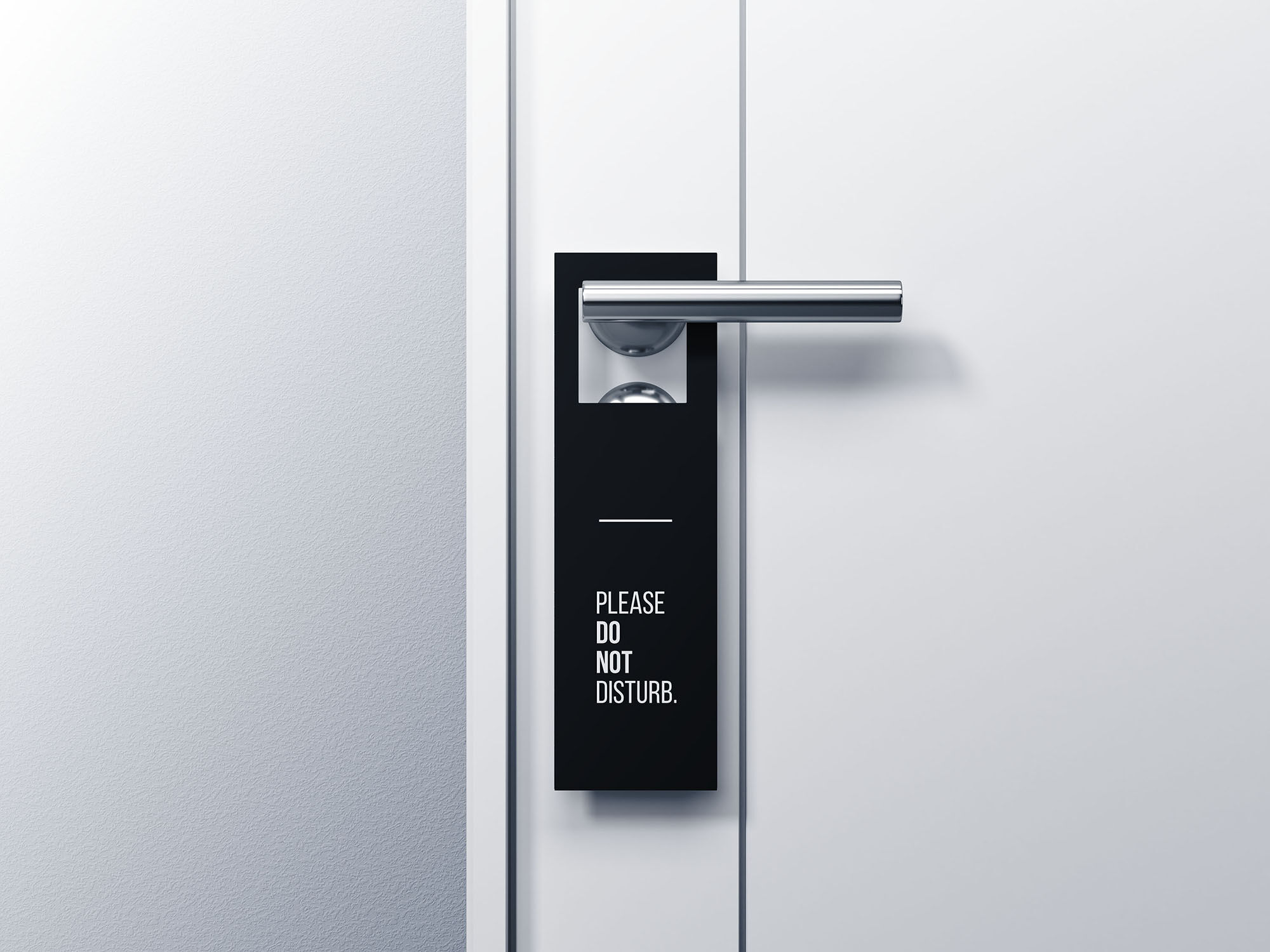 Door Hanger Placed on Door Lever Mockup FREE PSD