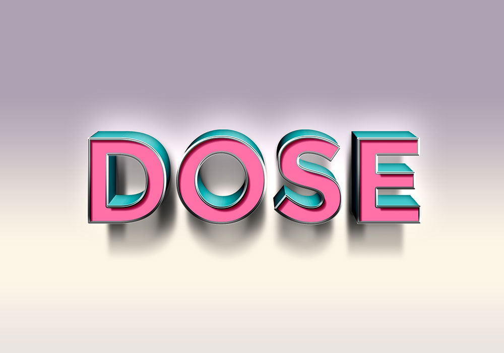 Dose 3D Text Effect