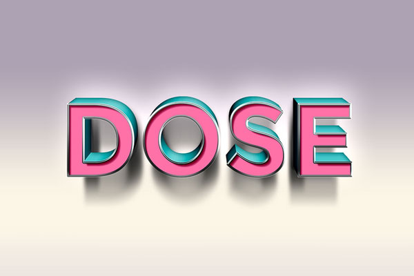 Dose 3D Text Effect
