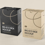 Double Big Box Mockup in Perspective Show