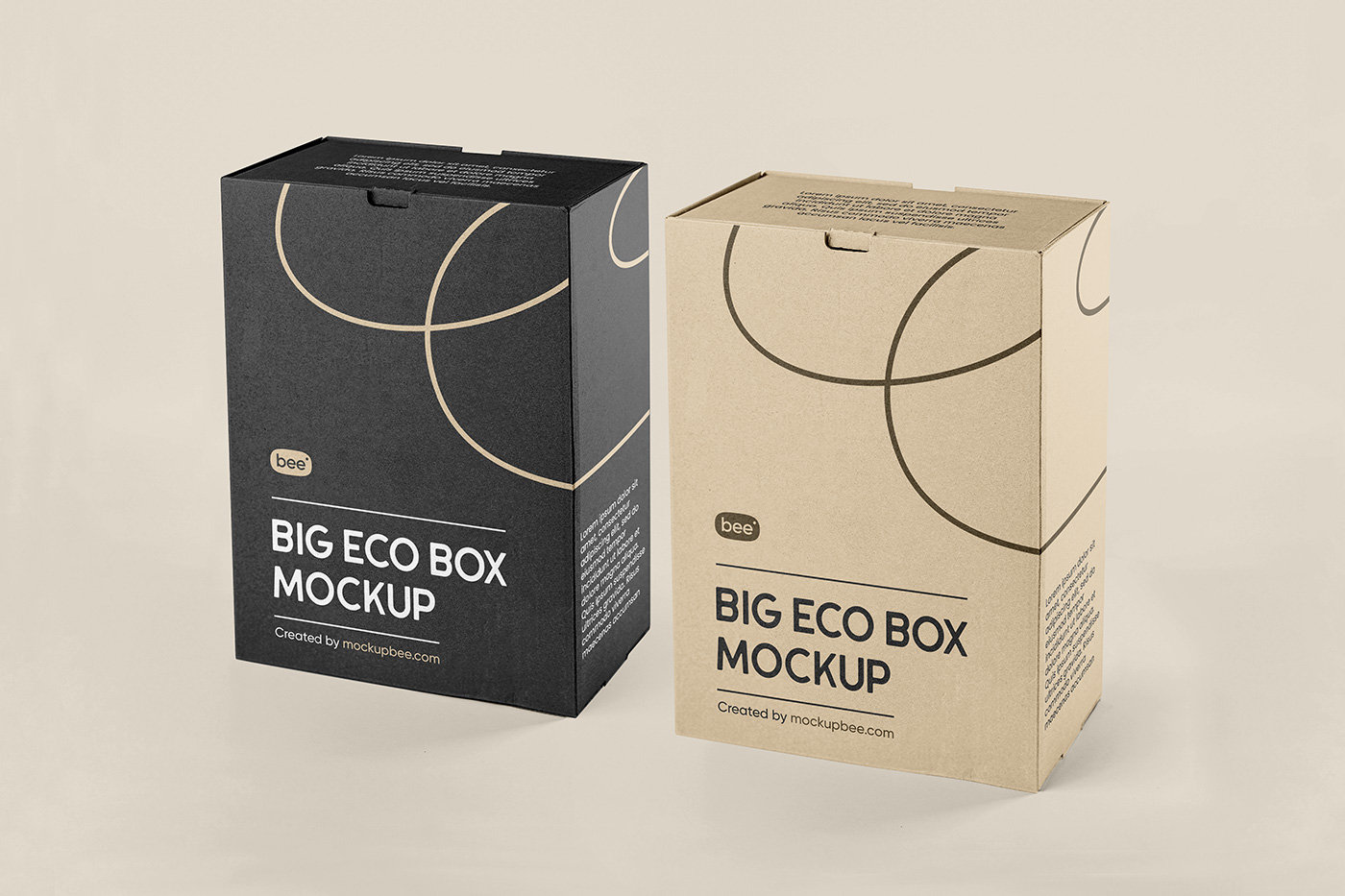 Double Big Box Mockup in Perspective Show FREE PSD