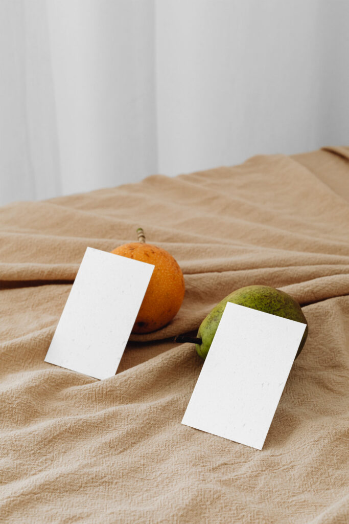 Double Business Card Mockup on Fabric