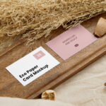 Double Business Cards Mockup in Perspective View