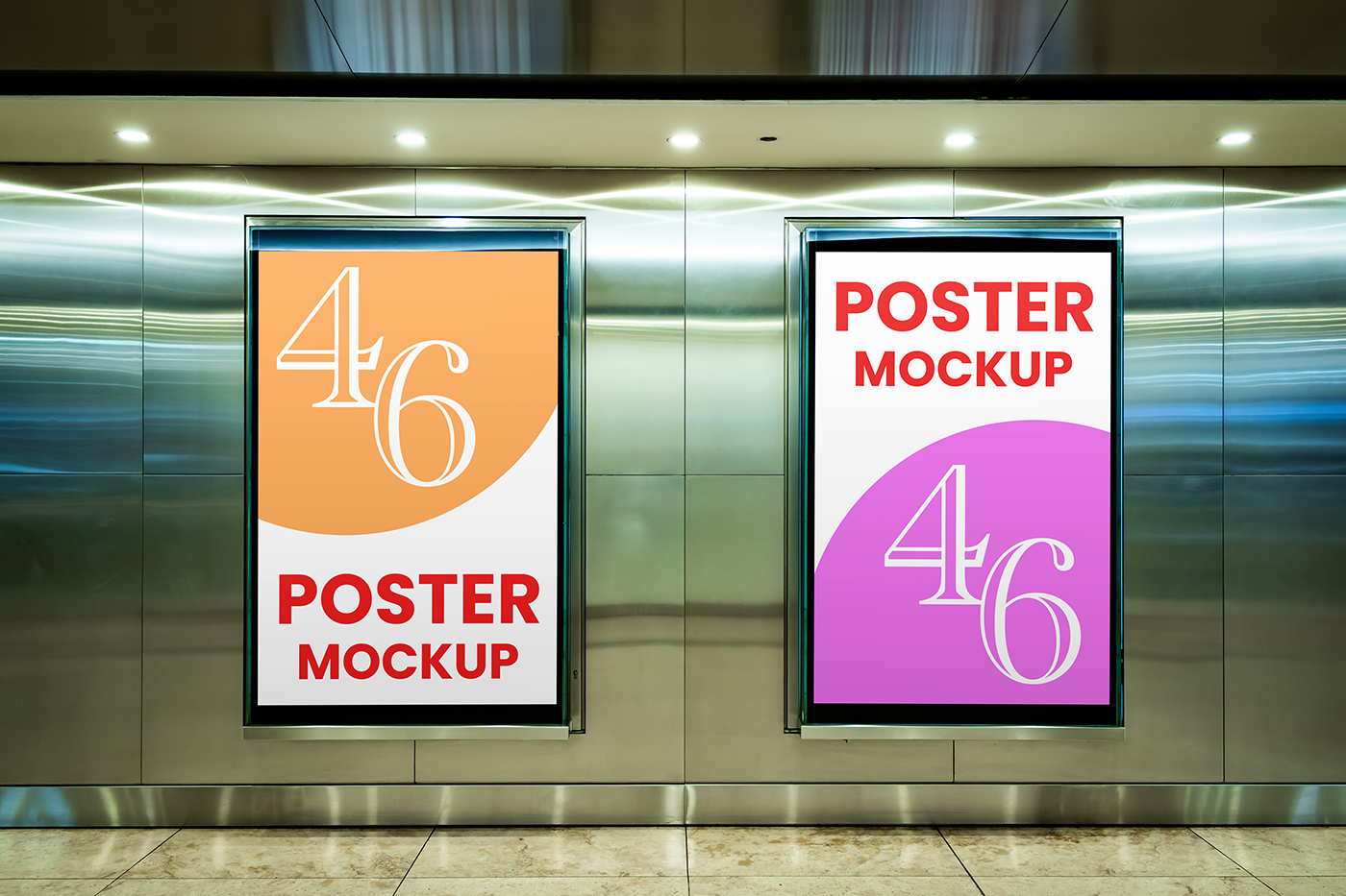 Free Double Citylight Mockup PSD Template