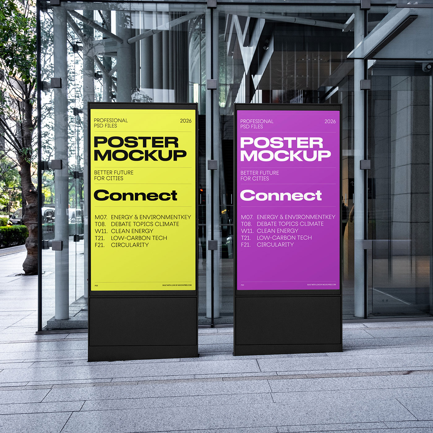 Free Double Citylight Mockups PSD Template