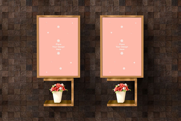 Double Interior Panel Frames Mockup
