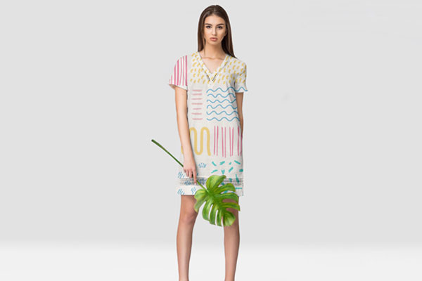 Dress Mockup Featuring a Woman Wearing it in Front View