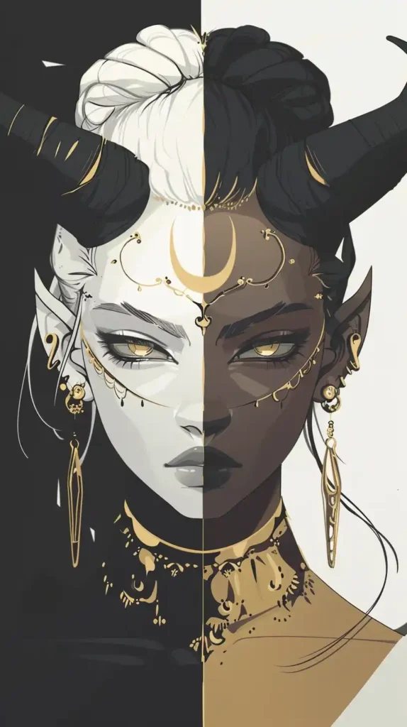 Dual-Faced Anime Illustration
