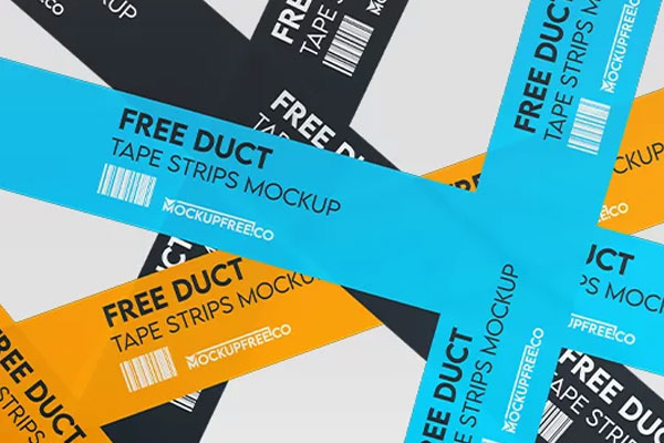 Duct Tape Strips Mockup