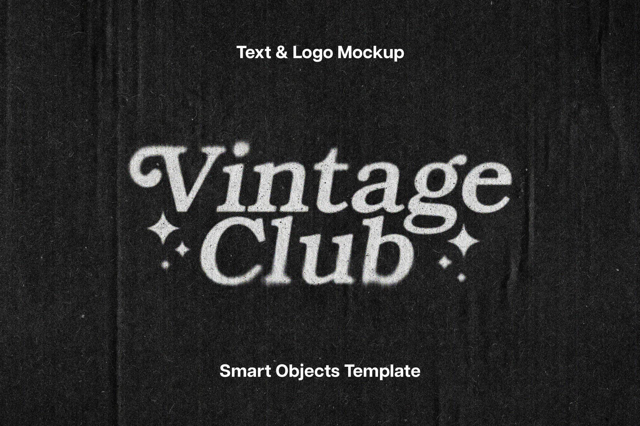 Free Dusty Halftone Print Text Effect / Logo Mockup PSD Template