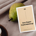 Eco Business Card Mockup in Perspective View