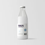 Editable Classic Glass Milk Bottle Mockup