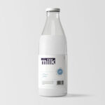 Editable Classic Glass Milk Bottle Mockup