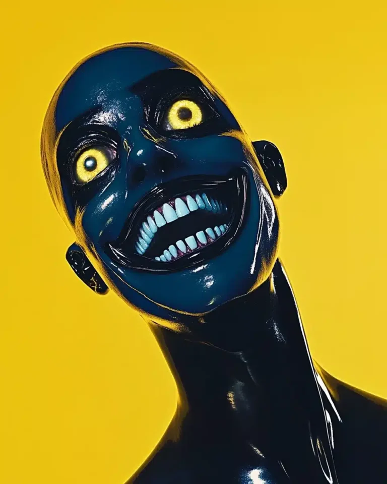 Eerie Blue Man Portrait