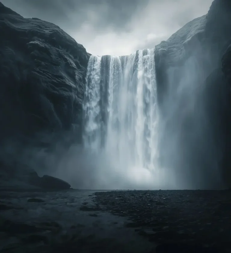 Eerie Skogafoss Perspective ai prompt preview