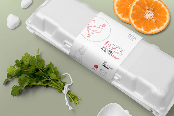 Egg Crate Wrapped in Packaging Sleeve Mockup