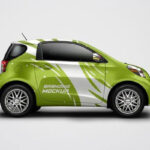 Electric Car Mockup in the Side View