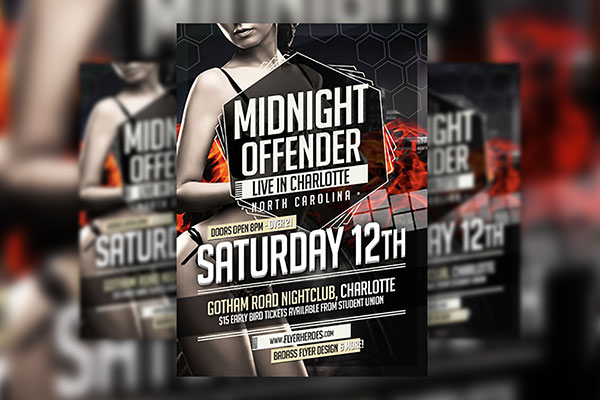 Elegant Band and Theater Show Flyer Template in Black