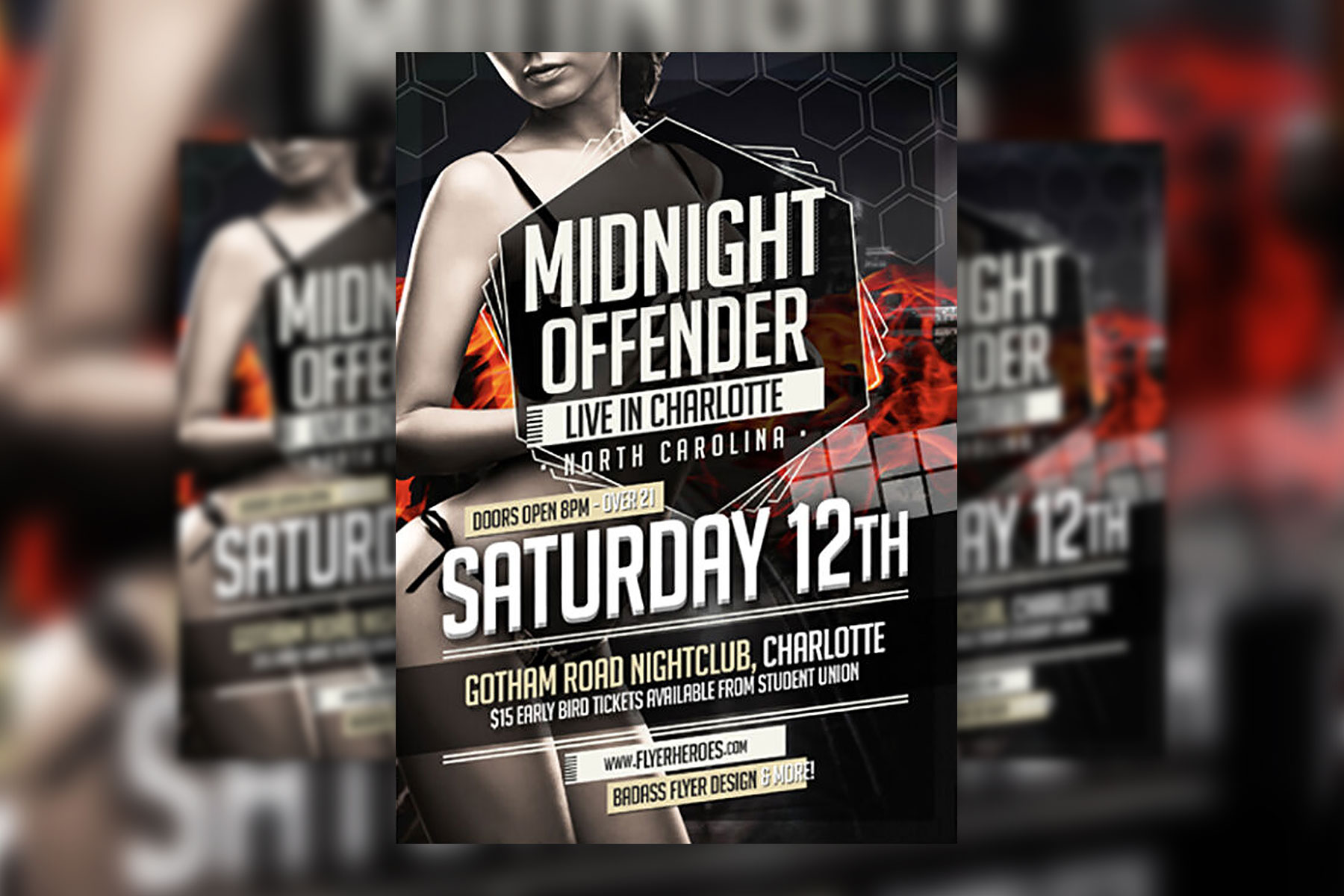 Elegant Band and Theater Show Flyer Template in Black FREE PSD
