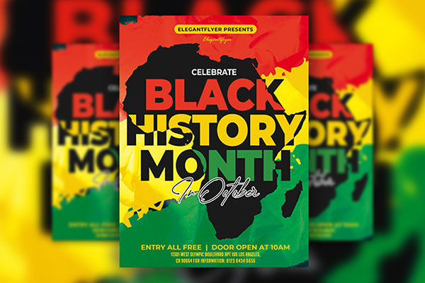 Elegant Colorful Black History Month Celebration Flyer Template