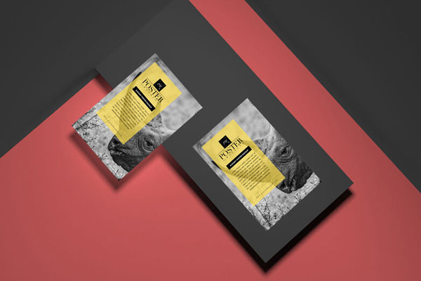 Elegant Customizable Posters Mockup on a Surface