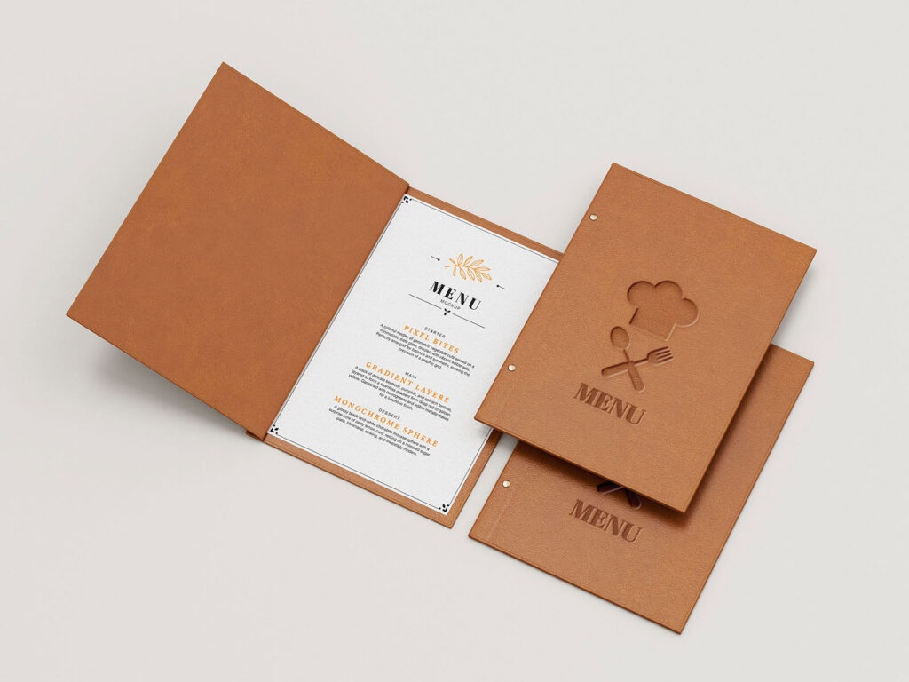 Elegant Leather Menu Mockup
