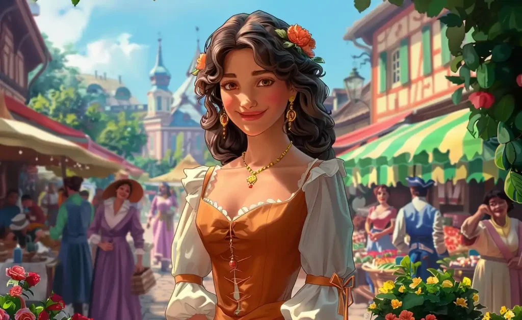 Elegant Market Scene Disney-esque